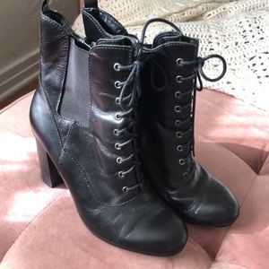 Black Lace Up 3.5 Inch Boots